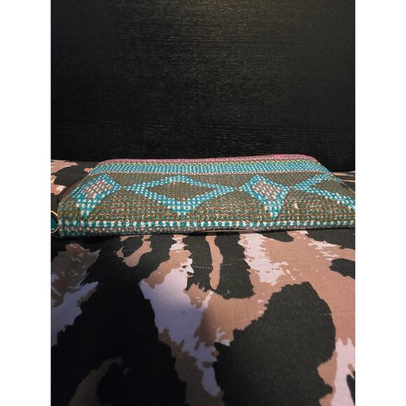 Unbranded boho sugar skull zip wallet woven with patch credit card slots - Picture 4 of 7